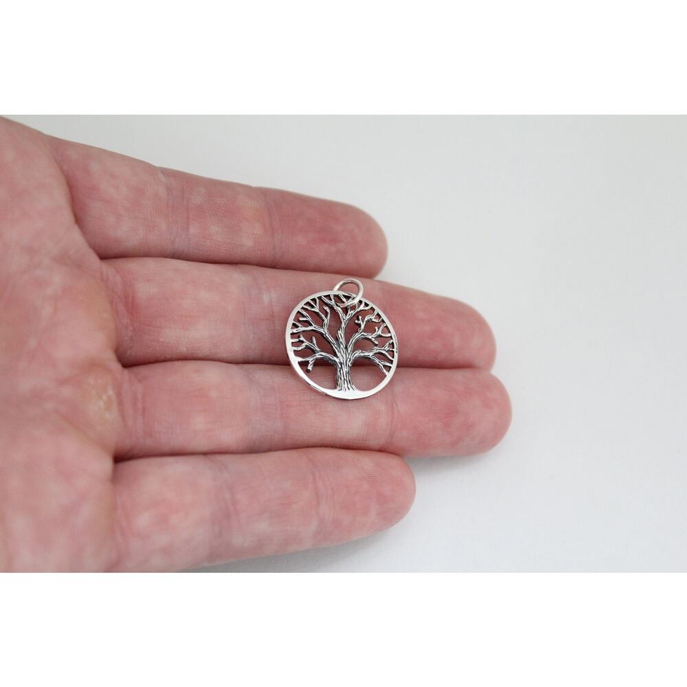 Sterling Silver Textured Tree of Life Pendant
